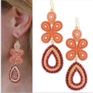 Capri Chandelier Earrings Coral